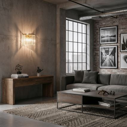 Ideal Lux - Crystal wall light CARLTON 3xE14/40W/230V gold