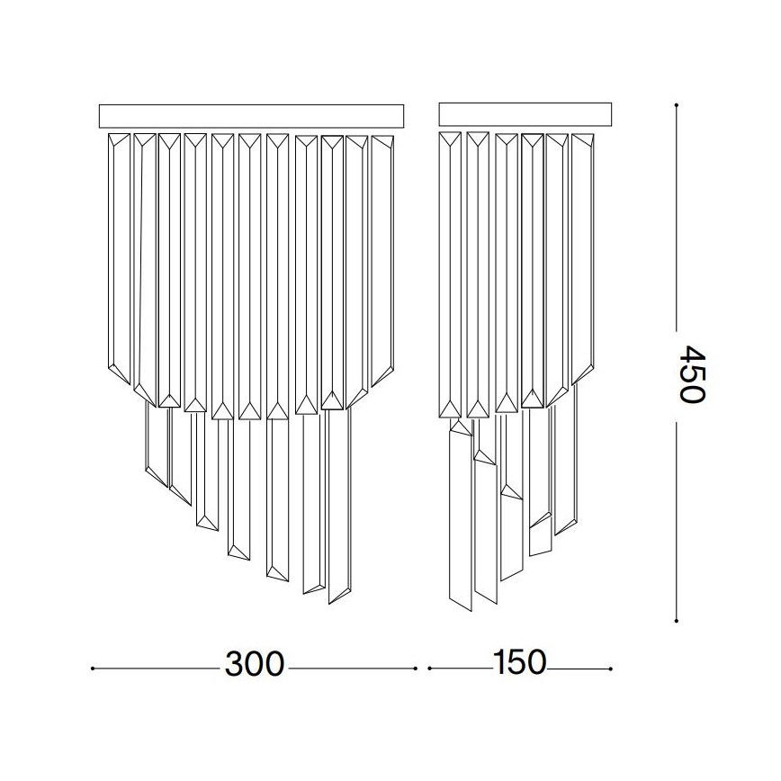 Ideal Lux - Crystal wall light CARLTON 3xE14/40W/230V gold