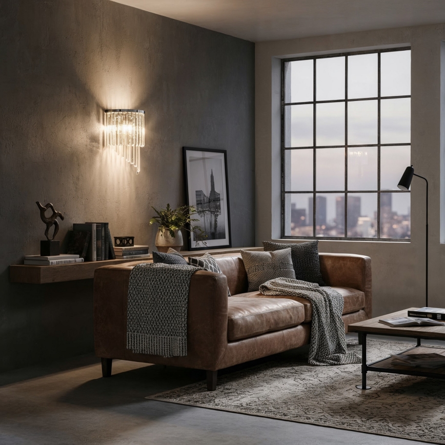 Ideal Lux - Crystal wall light CARLTON 3xE14/40W/230V shiny chrome