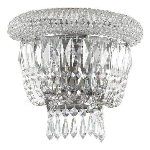 Ideal Lux - Crystal wall light DUBAI 2xE14/28W/230V shiny chrome