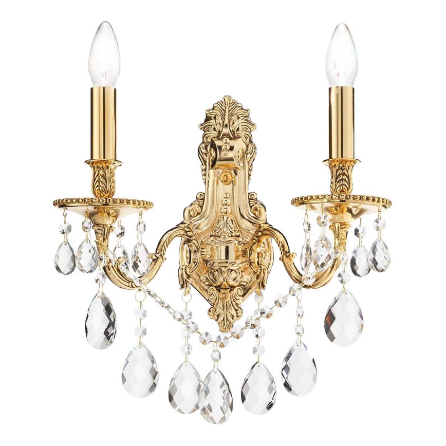 Ideal Lux - Crystal wall light GIOCONDA 2xE14/40W/230V gold
