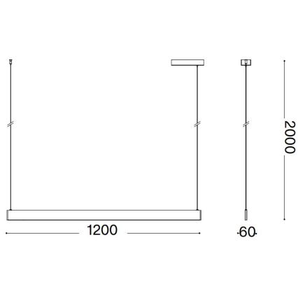Ideal Lux - DESK LED Cable-Suspended Pendant LED/36W/230V 120 cm CRI 90 White