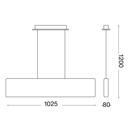 Ideal Lux - DESK LED cable-suspended pendant light LED/32W/230V 102.5 cm CRI 90 white