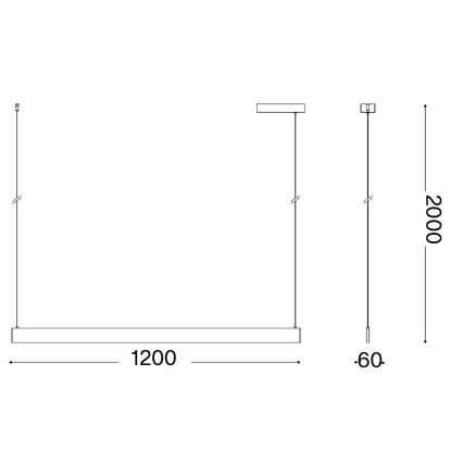 Ideal Lux - DESK WIDE LED cable-suspended pendant LED/36W/230V CRI 90 120 cm black