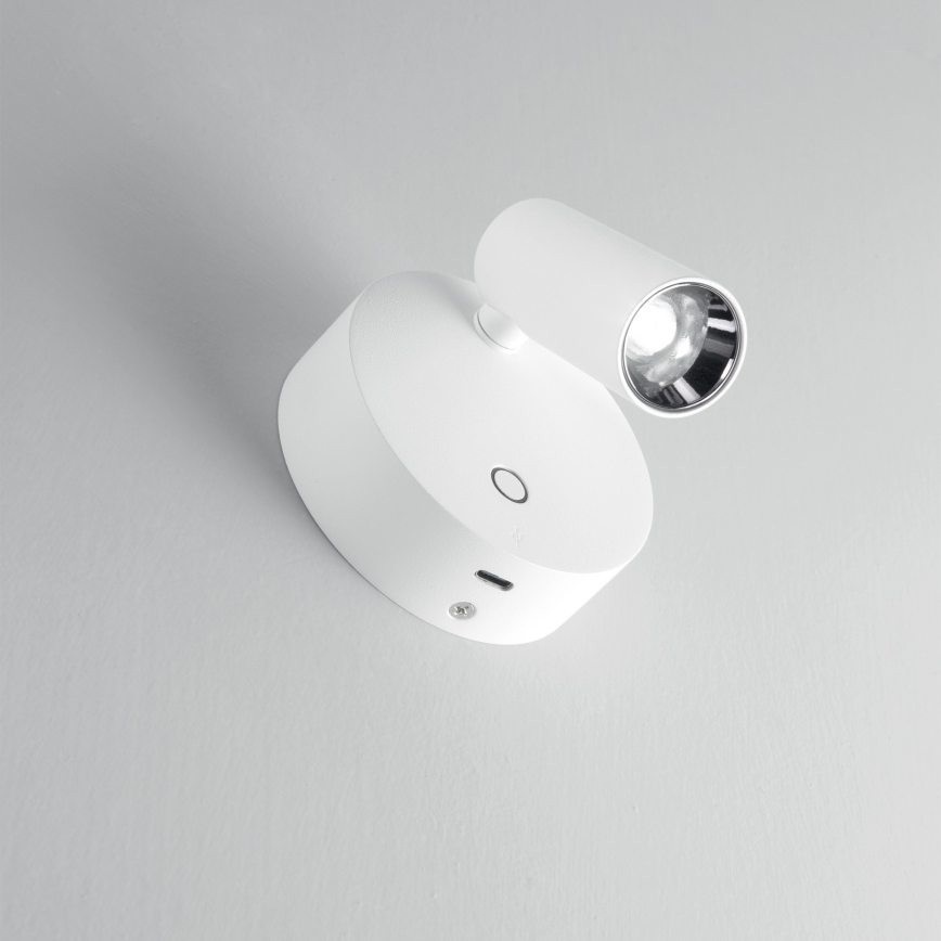 Ideal Lux - ELF LED Touch-Dimmable Wall Spotlight, 3W/230V, CRI 95, White