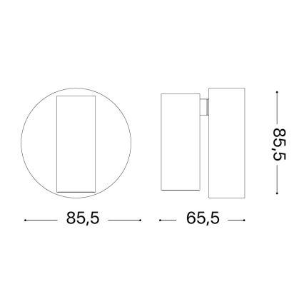 Ideal Lux - ELF LED Touch-Dimmable Wall Spotlight, 3W/230V, CRI 95, White