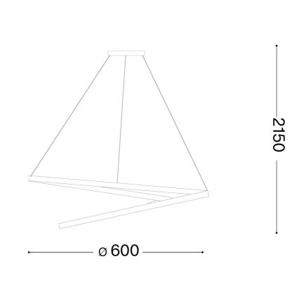 Ideal Lux - Dimmable Cable-Suspended Chandelier OZ LED/48W/230V Ø 60 cm CRI 90 Gold