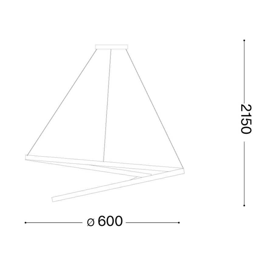 Ideal Lux - Dimmable Cable-Suspended Chandelier OZ LED/48W/230V Ø 60 cm CRI 90 Gold