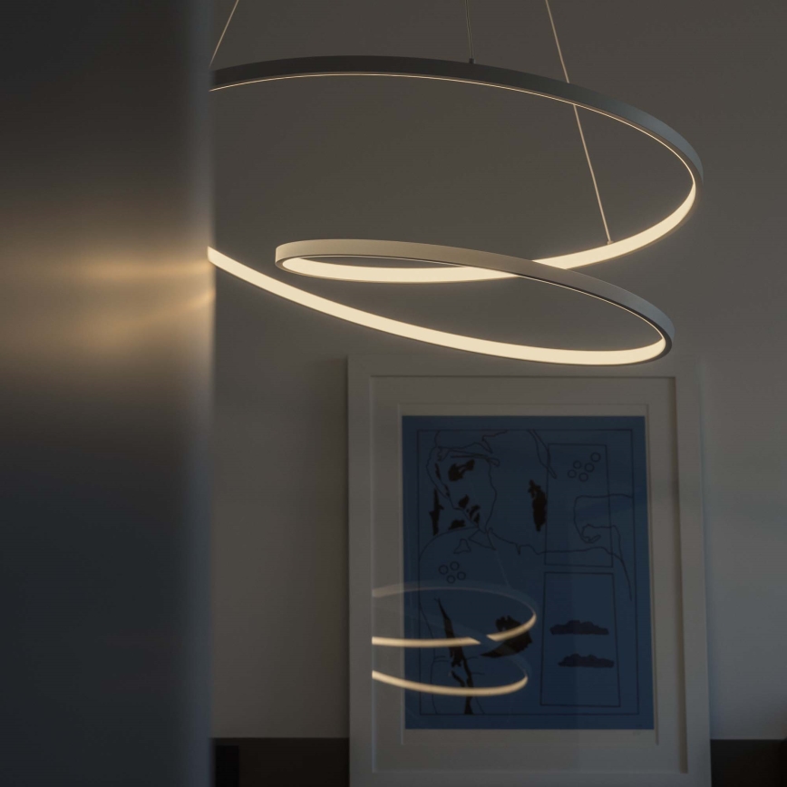Ideal Lux - Dimmable LED pendant light on cable OZ LED/55W/230V Ø 80 cm CRI 90 white