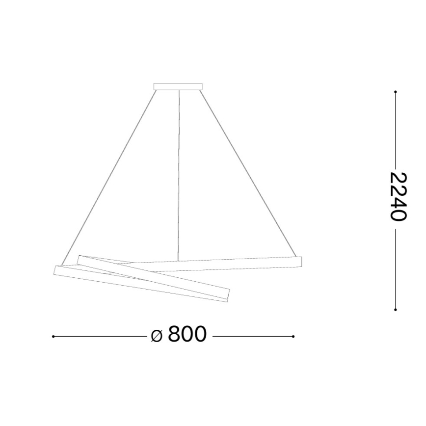 Ideal Lux - Dimmable LED pendant light on cable OZ LED/55W/230V Ø 80 cm CRI 90 white