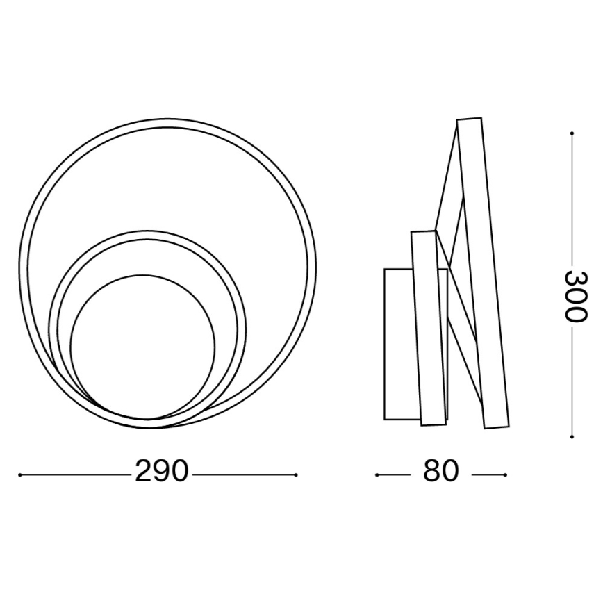 Ideal Lux - Dimmable LED Wall Light OZ LED/28W/230V CRI 90 White