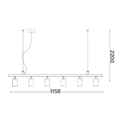 Ideal Lux - DYNAMITE cable-suspended LED pendant 6xGU10/7W/230V CRI 90 white