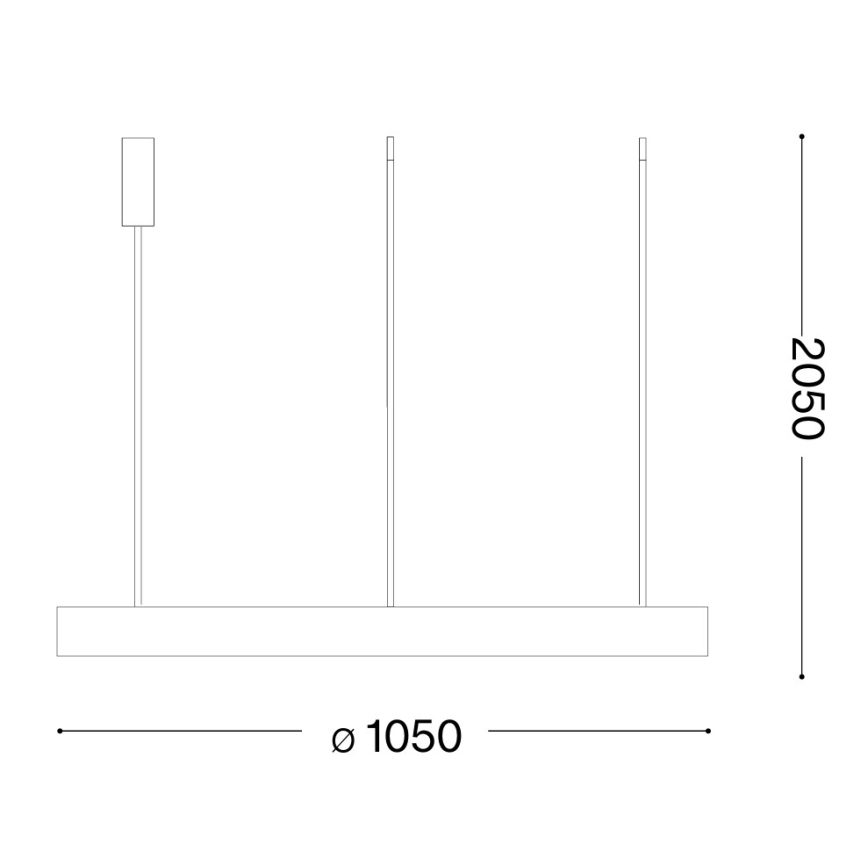 Ideal Lux - GEMINI cable-suspended LED pendant 78W/230V 2700K Ø 105 cm CRI 90 Black