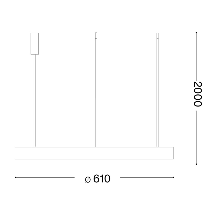 Ideal Lux - GEMINI LED Cable Pendant, 47W/230V, 2700K, Ø 61 cm, CRI 90, White