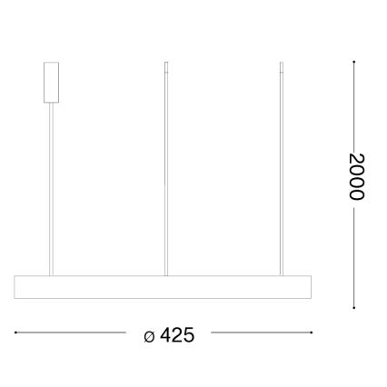 Ideal Lux - GEMINI LED cable pendant, 36W/230V, 2700K, Ø 42.5 cm, CRI 90, brass