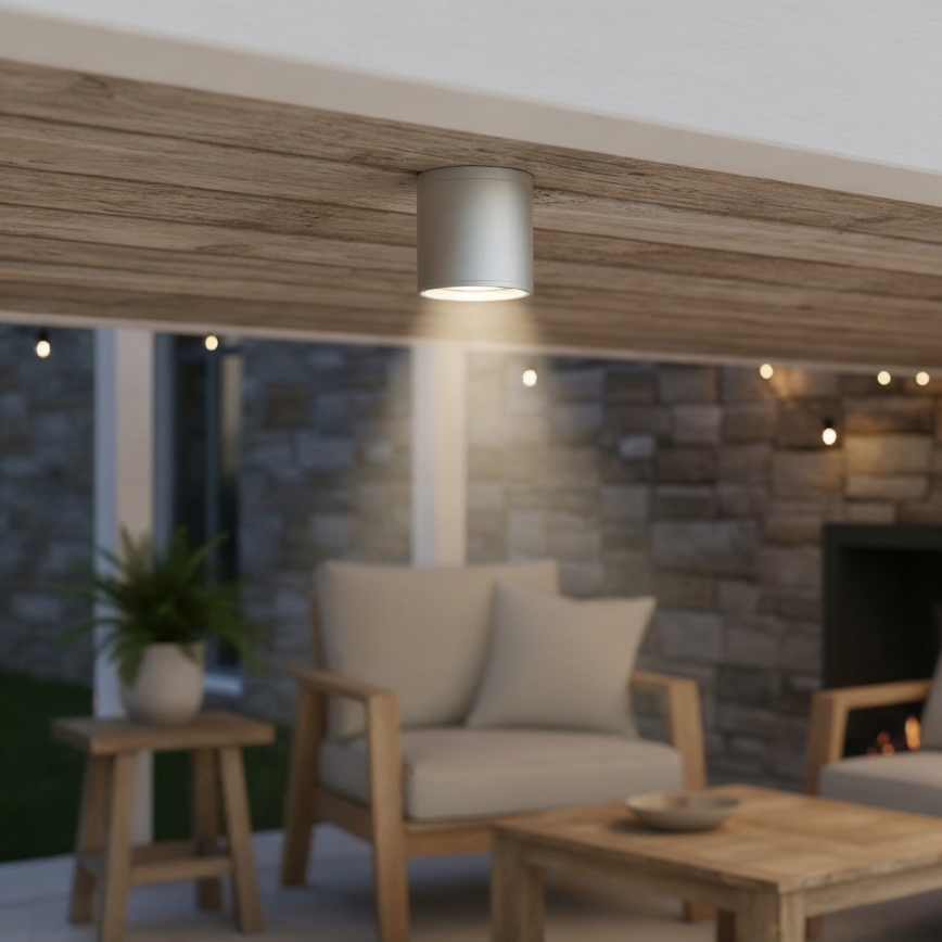 Ideal Lux - GUN Outdoor Spotlight 1x GU10/28W/230V, IP55, Grey