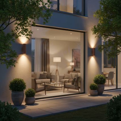 Ideal Lux - GUN Outdoor Wall Light 1xE27/60W/230V 31 cm IP54 Brown