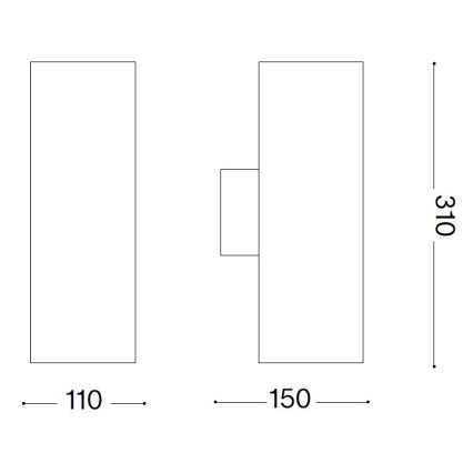 Ideal Lux - GUN Outdoor Wall Light 1xE27/60W/230V 31 cm IP54 Brown