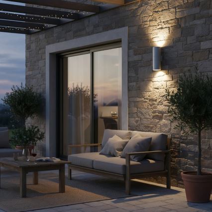 Ideal Lux - GUN Outdoor Wall Light 1xE27/60W/230V 31 cm IP54 Grey