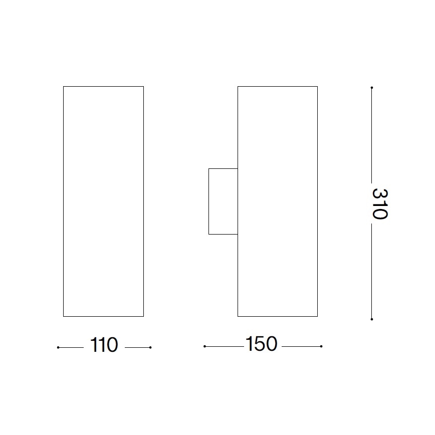 Ideal Lux - GUN Outdoor Wall Light 1xE27/60W/230V 31 cm IP54 Grey