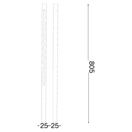 Ideal Lux - JEDI LED Outdoor Lamp 12W/230V, 80 cm, CRI 90, IP65, Anthracite