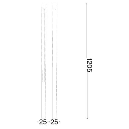 Ideal Lux - JEDI LED Outdoor Lamp 19W/230V 120 cm CRI 90 IP65 Anthracite