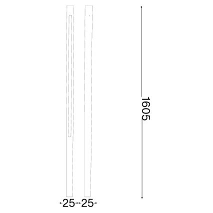 Ideal Lux - JEDI LED Outdoor Lamp 25W/230V 160 cm CRI 90 IP65 Anthracite