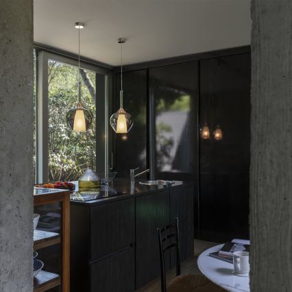 Ideal Lux - KALIQUE cable pendant 1xE27/42W/230V Ø 18 cm smoked black