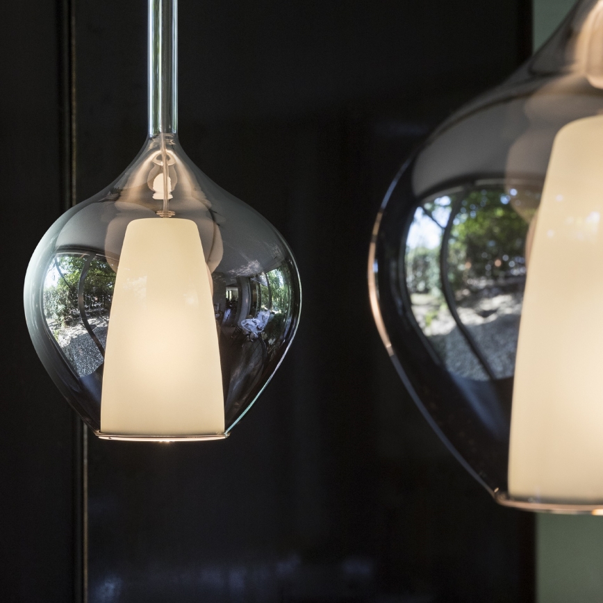 Ideal Lux - KALIQUE cable pendant 1xE27/42W/230V Ø 18 cm smoked black