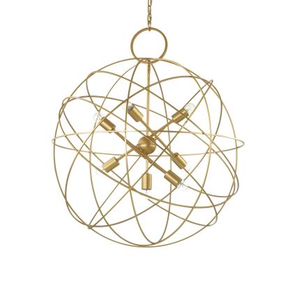Ideal Lux - Chain-hung chandelier KONSE 7xE27/60W/230V Ø 80 cm gold