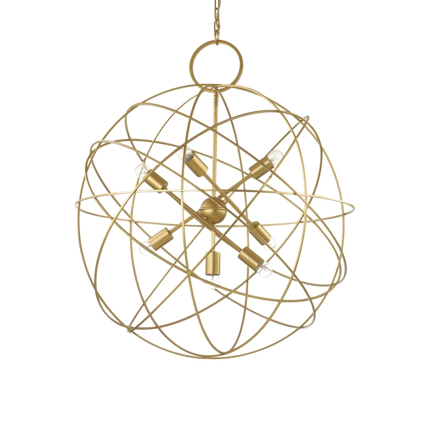 Ideal Lux - Chain-hung chandelier KONSE 7xE27/60W/230V Ø 80 cm gold