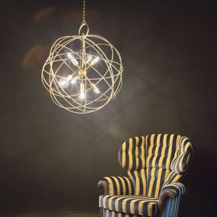 Ideal Lux - Chain-hung chandelier KONSE 7xE27/60W/230V Ø 80 cm gold