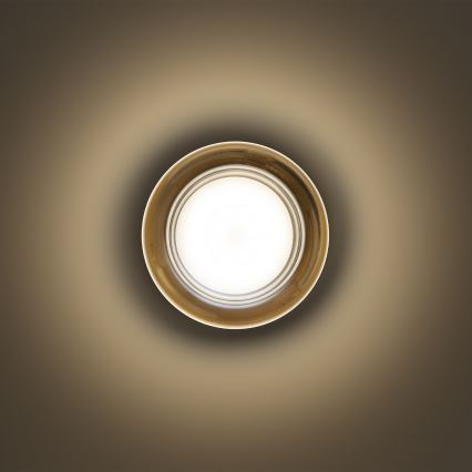 Ideal Lux - LED Bathroom Ceiling Light LOLLY 1xGX53/9W/230V Ø 10.5 cm IP44 Gold/Smoked Beige