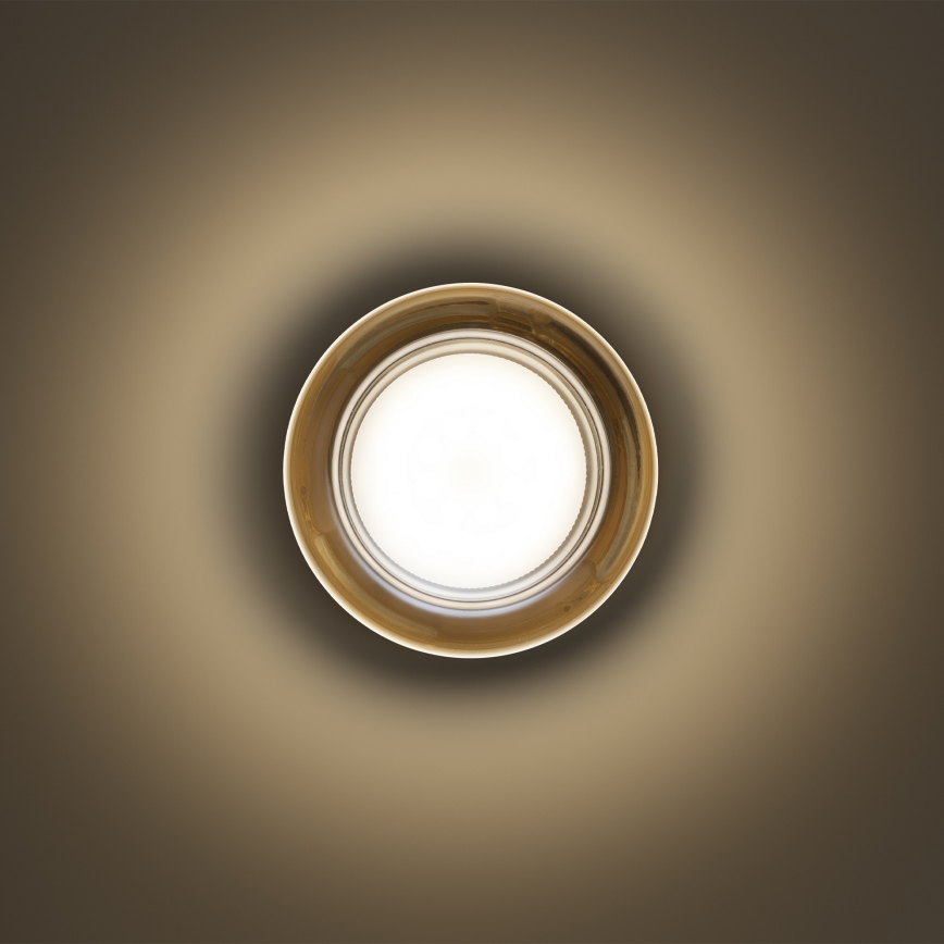 Ideal Lux - LED Bathroom Ceiling Light LOLLY 1xGX53/9W/230V Ø 10.5 cm IP44 Gold/Smoked Beige
