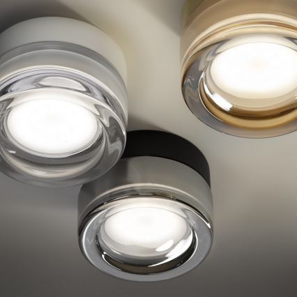 Ideal Lux - LED Bathroom Ceiling Light LOLLY 1xGX53/9W/230V Ø 10.5 cm IP44 Gold/Smoked Beige
