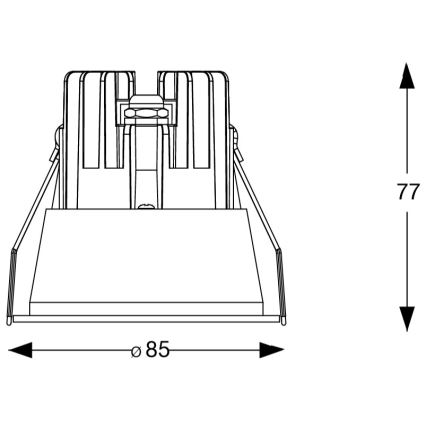 Ideal Lux - GAME TRIM LED Recessed Bathroom Downlight 11W 230V 3000K CRI 90 Ø 8.5 cm IP65 Black