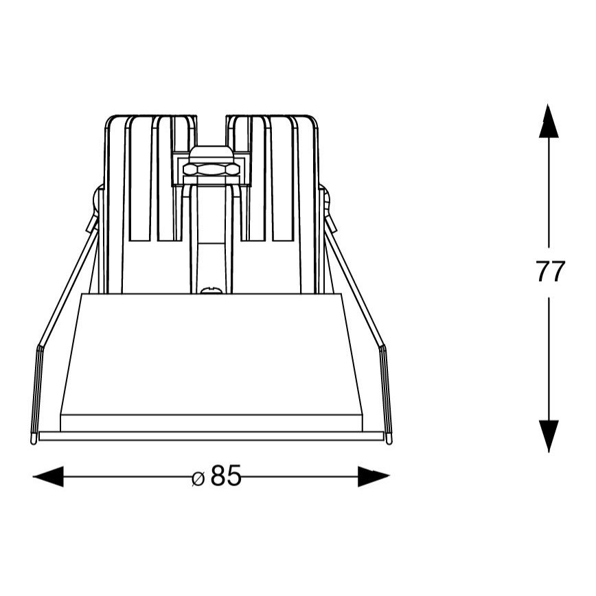 Ideal Lux - GAME TRIM LED Recessed Bathroom Downlight 11W 230V 3000K CRI 90 Ø 8.5 cm IP65 Black