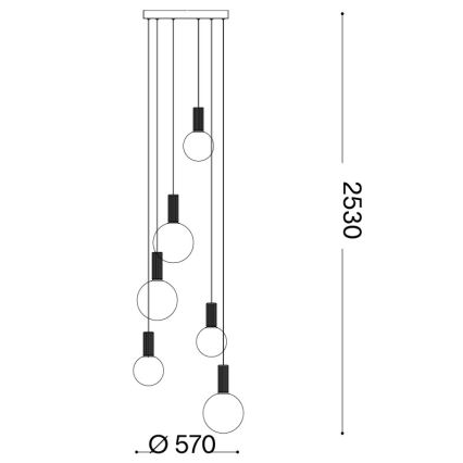 Ideal Lux - LED Cable Pendant ODEON LED/39W/230V CRI 90 Ø 57 cm beige/white