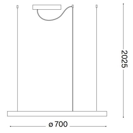 Ideal Lux - LED Dimmable Cable-Suspended Pendant ORACLE SLIM LED/40W/230V 3000K CRI 90 Ø 70 cm White