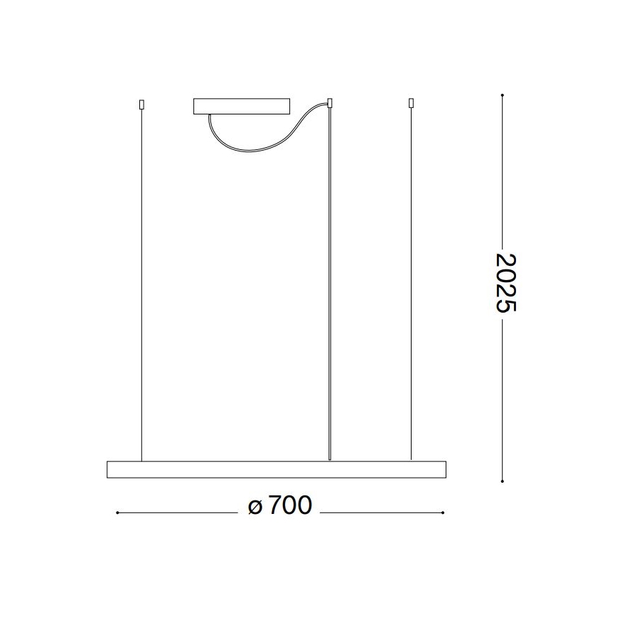 Ideal Lux - LED Dimmable Cable-Suspended Pendant ORACLE SLIM LED/40W/230V 3000K CRI 90 Ø 70 cm White