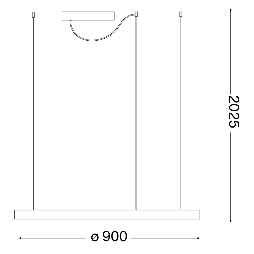 Ideal Lux - ORACLE SLIM LED cable pendant 53W/230V, 3000K, CRI 90, Ø 90 cm, gold