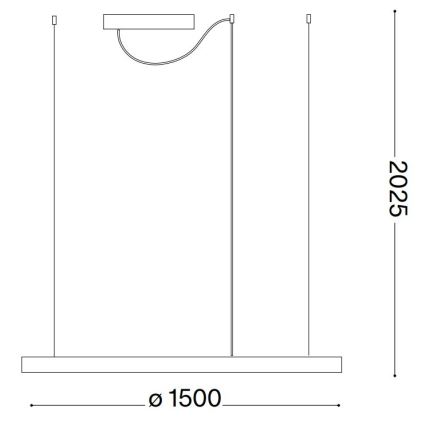 Ideal Lux - ORACLE SLIM LED cable pendant, 83W/230V, 4000K (CRI 90), Ø 150 cm, White