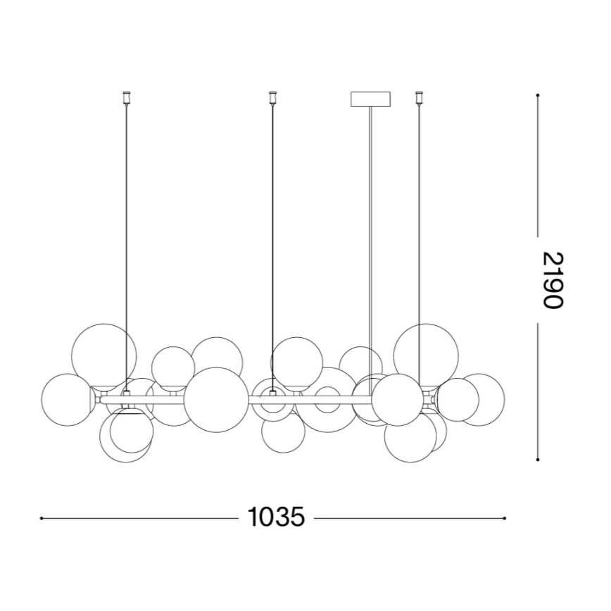 Ideal Lux - LED cable-suspended chandelier PERLAGE 25xG9/3W/230V 110 cm black/smoked black