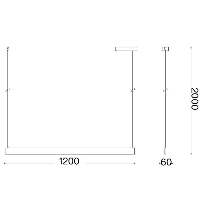 Ideal Lux - LED cable-suspended pendant DESK ACCENT LED/36W/230V CRI 90 120 cm black