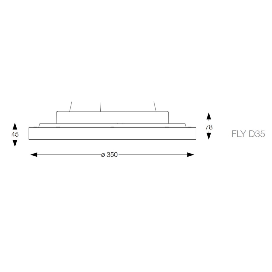 Ideal Lux - LED Ceiling light FLY LED/18W/230V 2700K d. 35 cm CRI 90 IP40 white