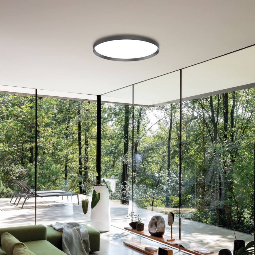 Ideal Lux - LED Ceiling light FLY LED/26W/230V 2700K d. 45 cm CRI 90 IP40 black