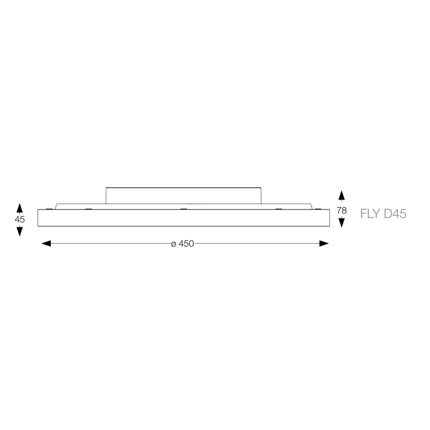Ideal Lux - LED Ceiling light FLY LED/26W/230V 2700K d. 45 cm CRI 90 IP40 black