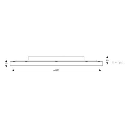 Ideal Lux - LED Ceiling light FLY LED/53W/230V 2700K d. 60 cm CRI 90 IP40 black