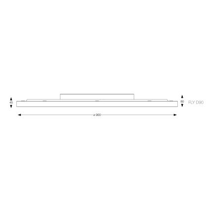 Ideal Lux- LED Ceiling light FLY LED/68W/230V 4000K d. 90 cm CRI 90 IP40 black