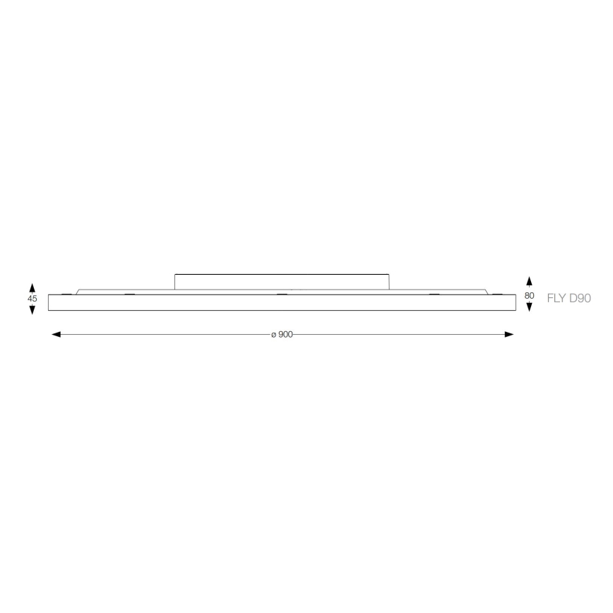 Ideal Lux- LED Ceiling light FLY LED/68W/230V 4000K d. 90 cm CRI 90 IP40 black